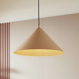 Lindby Clarine pendant light, beige, Ø 50 cm, metal