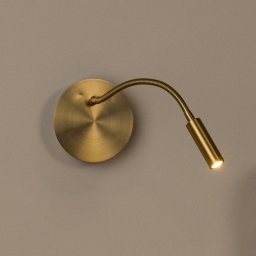 Lucide LED battery wall spotlight Jolijn, gold matt, flexible arm, Ø 11 cm, magnet
