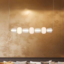 Eko-Light Caro LED pendant light, transparent/opal glass, length 110 cm