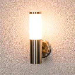 Lindby Kristof outdoor wall light, stainless steel, 33 cm high, E27