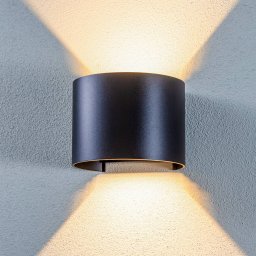 Lindby LED outdoor wall light Nivar, round, black, IP54