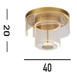 Searchlight LED ceiling light Deco, gold-coloured, steel, acrylic