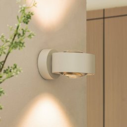 Arcchio LED wall light Rotari, lens, up/down, white, metal