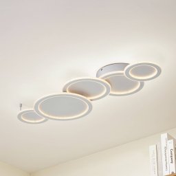 Lucande LED ceiling light Diala, white, metal, 96 cm