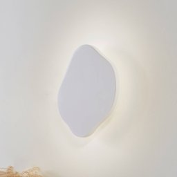 Lindby LED wall light Nielson, white, plaster, 30 x 30 cm