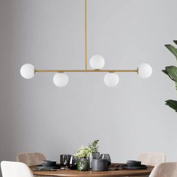 SIGMA Gama ceiling light, 5-bulb, gold