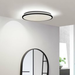 Lindby LED ceiling light Glane, Ø 38 cm, black/white, IP44