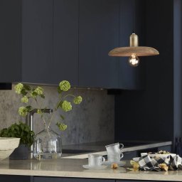 PR Home Bliss pendant light, wood, brown, Ø 28 cm, plug