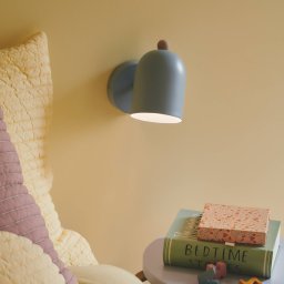 Nordlux Gaston wall light with cable and plug, metal, blue