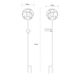 Globo LED ground spike light 36747, globe, rust brown, metal