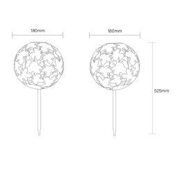 Globo LED ground spike light 36748S, globe, silver, metal