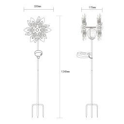 Globo LED solar light 36578S, ground spike, silver/black, metal