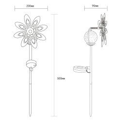 Globo LED ground spike light 36576, rust brown, metal, glass