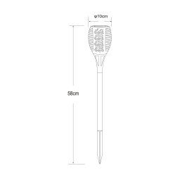 Globo LED ground spike light 33077 Torch, black, plastic