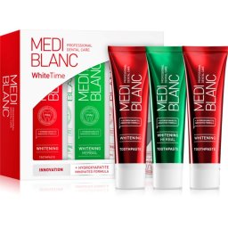 MEDIBLANC Dental Care White Time Set Dental Care Set for pearly white teeth 3x100 ml