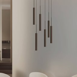 Audo Copenhagen Audo Tubulaire pendant light, 6-bulb, ring, bronze, aluminium