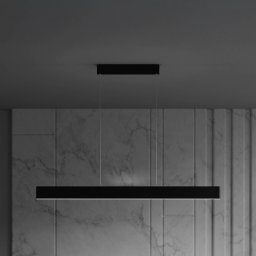 Maytoni LED hanging light Step, black, 118.5 cm, 3,000 K, aluminium