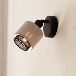 EGLO Rosley wall spotlight, black/natural, linen
