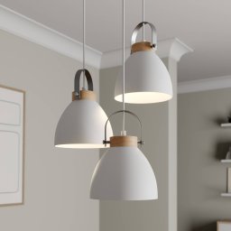 Lamkur Bergen pendant light, 3-bulb, round, white