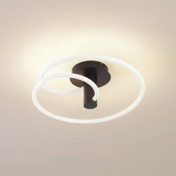Lucande LED ceiling light Valenora, white/black, PC, Ø 49cm
