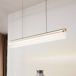 Lucande LED pendant light Alania, transparent, metal, 86.5cm