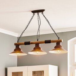 Luminex West pendant light with copper shades, 3-bulb