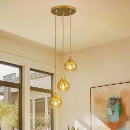 Eko-Light Monte pendant light, 3-bulb, round, gold