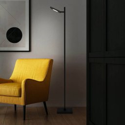 Näve LED rechargeable floor lamp Lupa black height 135cm metal Touchdim