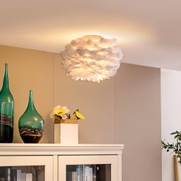 Lindby Heven ceiling light, Ø 35 cm, white, plastic, E27