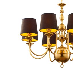 Jupiter Baranio chandelier with fabric shades, 8-bulb