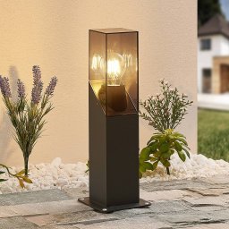 Lucande Fiola pillar light, 40 cm, anthracite, IP54