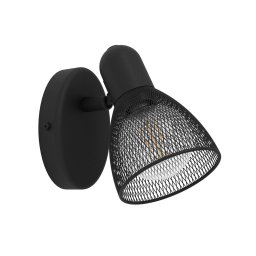 EGLO Carovigno wall spotlight, height 10.5 cm, black, steel