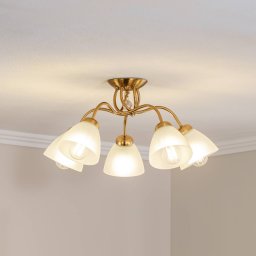 Lamkur Miranda ceiling light, 5-bulb, brass