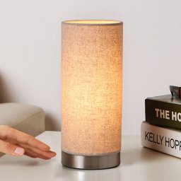 Lindby table lamp Ronja, height 26 cm, cream-coloured, textile