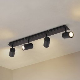 Lindby downlight Joffrey, 70 cm, black, 4-bulb, GU10