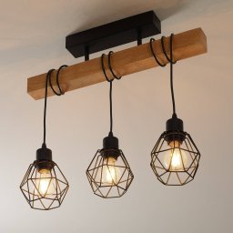 EGLO Ceiling light, Townshend 5, with 3 cage shades