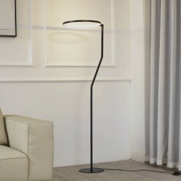 Lindby LED floor lamp Rayon, black, metal, height 150.3 cm