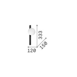 Ideallux Ideal Lux wall lamp Binomio black, 1-bulb, metal, glass