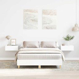 vidaXL Bed Frame No Mattress White 140x190 cm Engineered Wood
