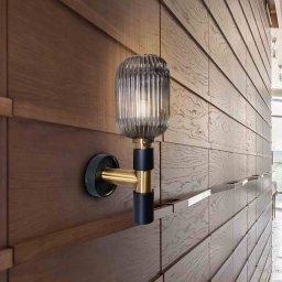 Schuller Valencia Wall light Norma, 42 cm, black/brass, glass, E27