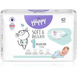 BELLA Baby Happy Soft&Delicate disposable nappies with absorbent channels Newborn 2-5 kg 42 pc