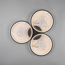 Trio Lighting LED ceiling lamp Groovy 3-bulb black 3,000K