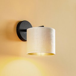 EMIBIG LIGHTING Jari wall lamp with fabric shade, white-gold