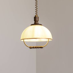 Lamkur Lighting Ilsa pendant light, white/gold, Ø 30 cm, height adjustable