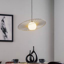 SIGMA Sol 1 pendant light, one glass with golden ring