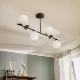 EMIBIG LIGHTING Kabo ceiling lamp, 1 arm, black, 6-bulb