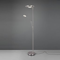 Trio Lighting Barrie LED uplighter with reading light, matt nickel