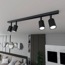 EMIBIG LIGHTING Flash ceiling light, black, 4-bulb, metal
