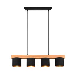 Reality Leuchten Cameron pendant light, four-bulb, black