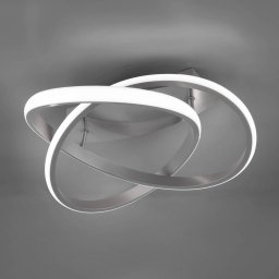 Reality Leuchten LED ceiling light Course, matt nickel, 4,000K, Ø 45 cm